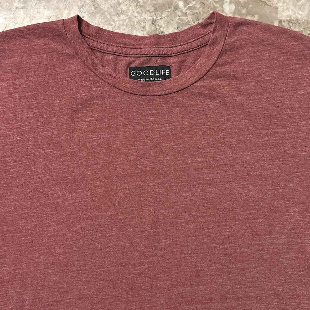 Goodlife Shirt Mens Medium Brick Short Sleeve Tri Blend Crew Neck Made In USA